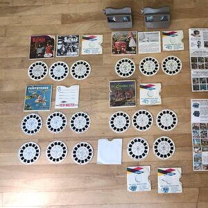 1960’s VIEW-MASTER LOT, 2 Viewers, 17 Reels (Batman, Flintstones, etc), 2 Order